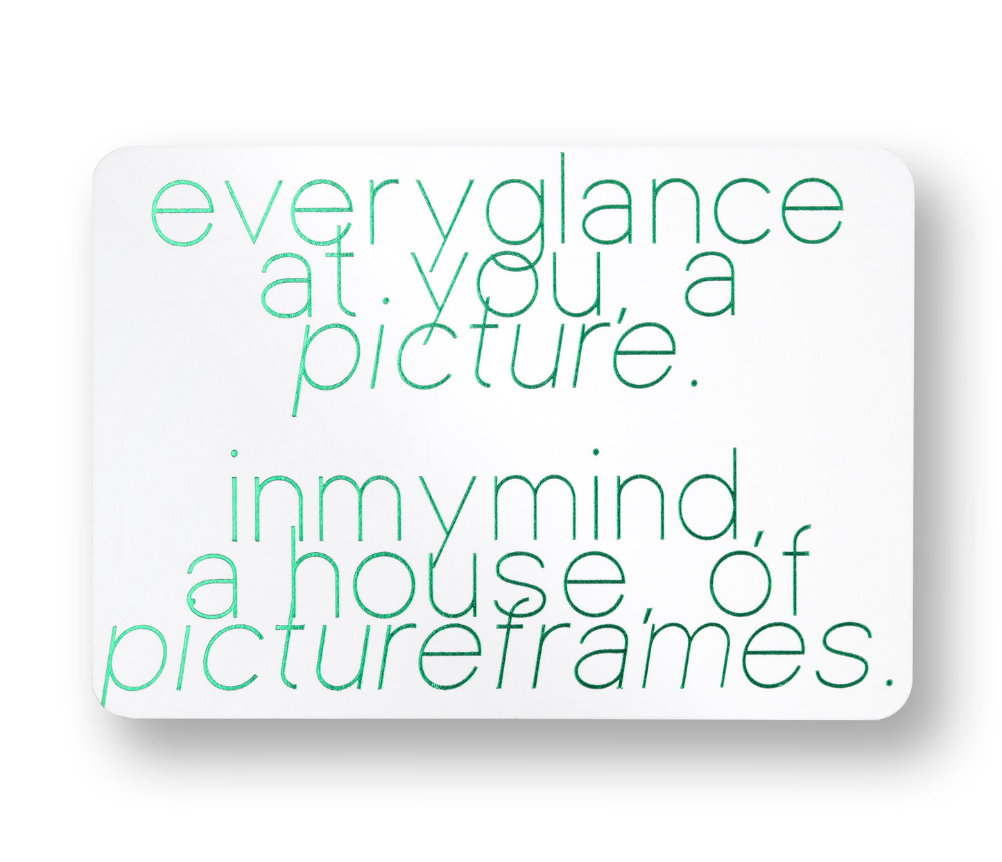 premium luxury romantic designer postcard greeting card mental health inspiration letterpress @say.still